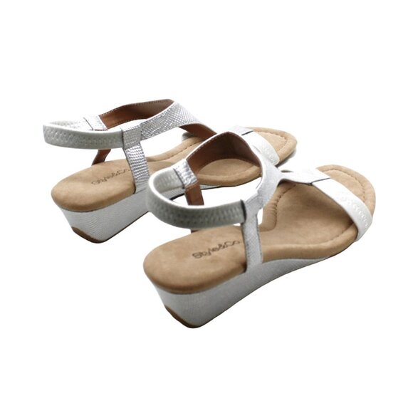 Style & Co Silver Wedge Sandals - Picture 6 of 8